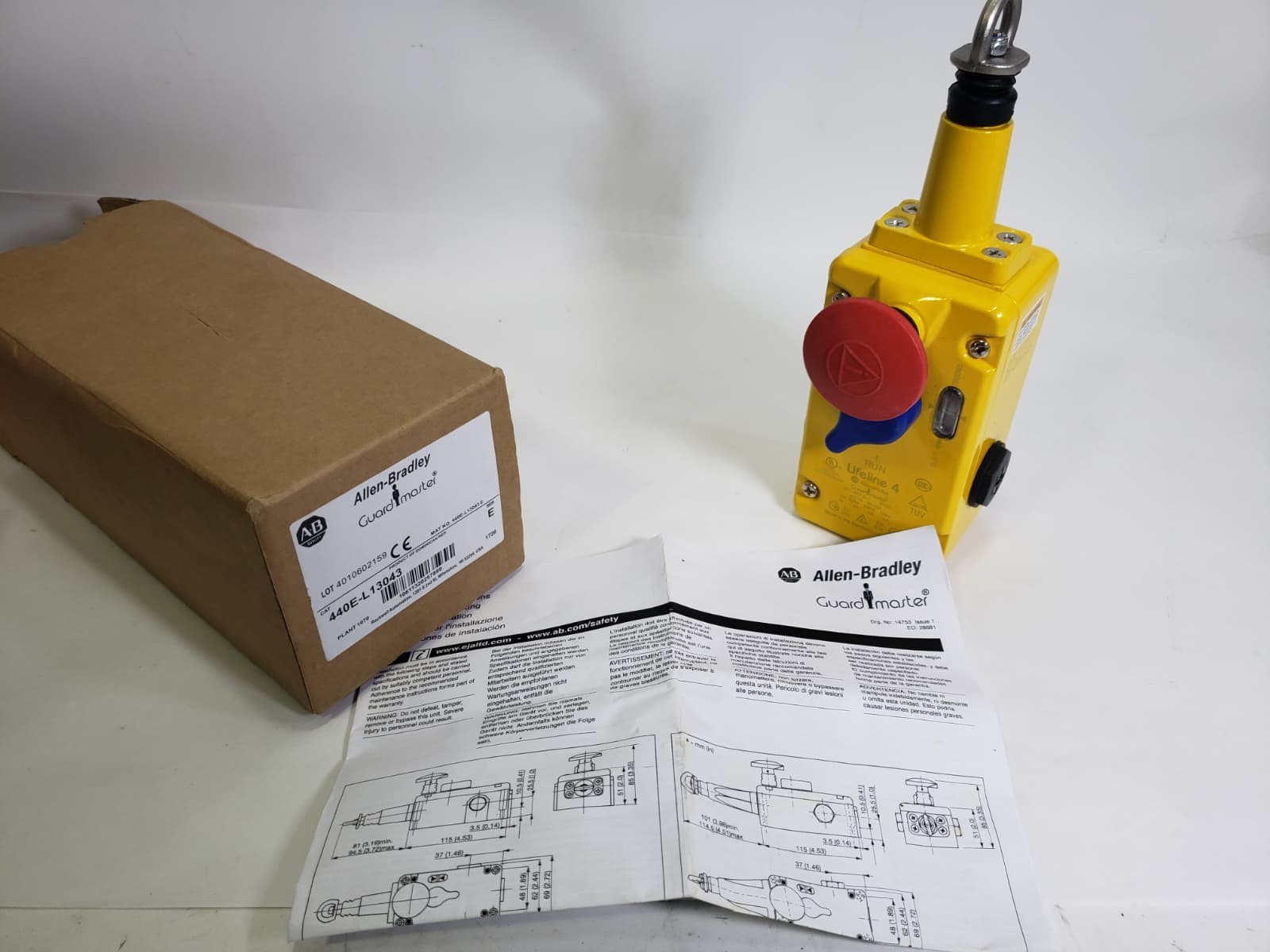 Allen Bradley 440E-L13043 Guardmaster Lifeline 4 Cable Pull Switch