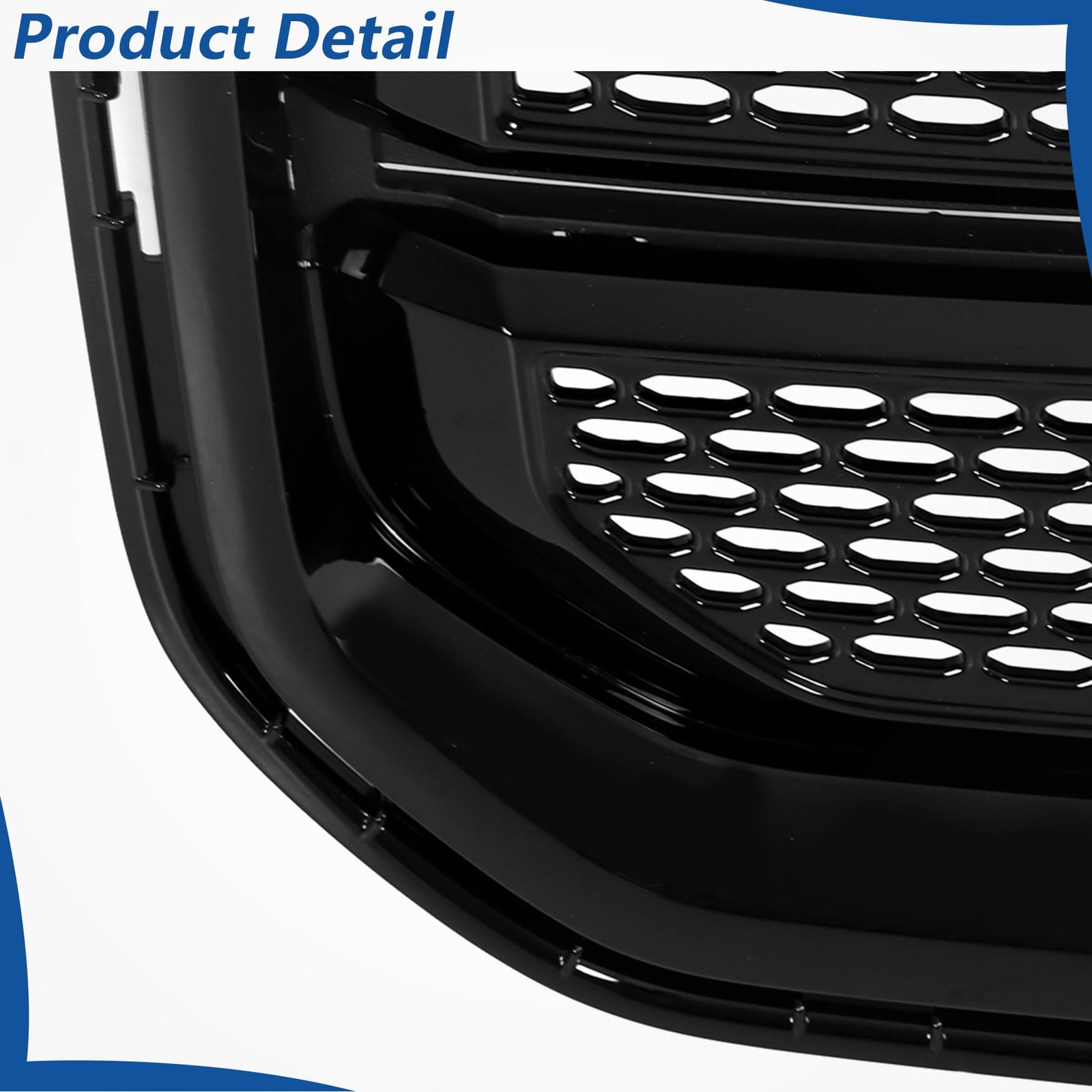 Glossy Black Front Bumper Grille Upper Mesh Style for Acadia Denali 2013-2016