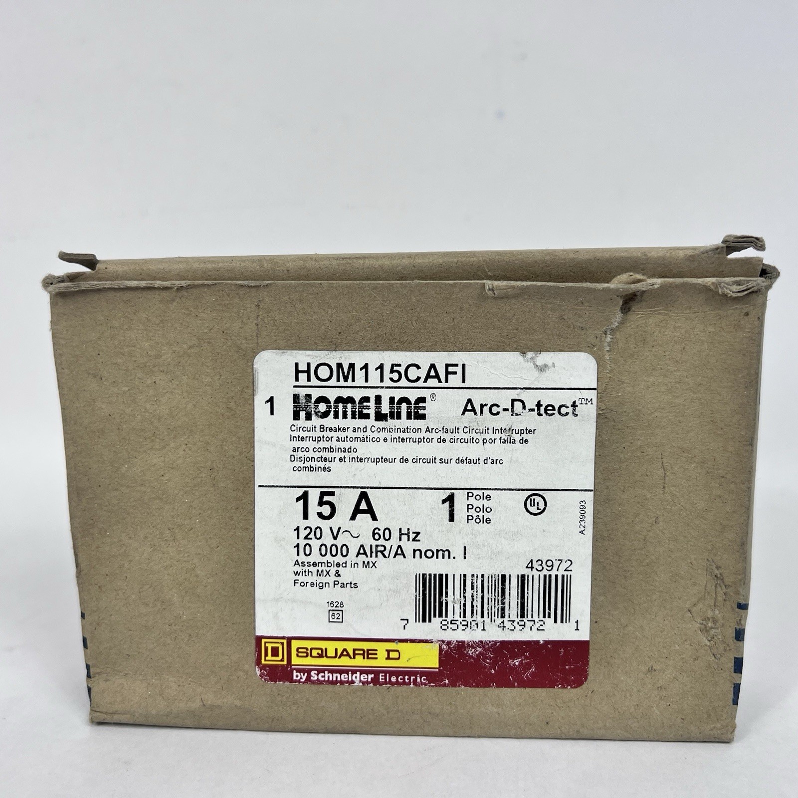 New Square D HOM115CAFI Circuit Breaker & Arc-fault Circuit Interrupter