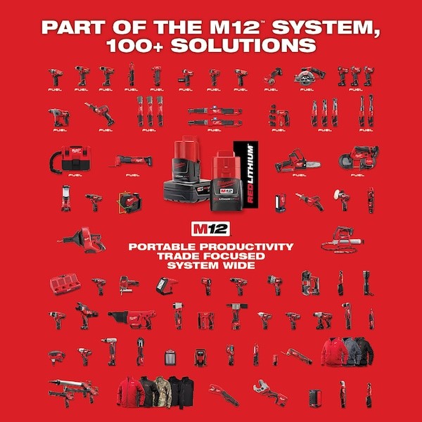 Milwaukee Tool 2472-21Xc M12 600 Mcm Cable Cutter Kit, Cordless, M12 Xc 3.0Ah