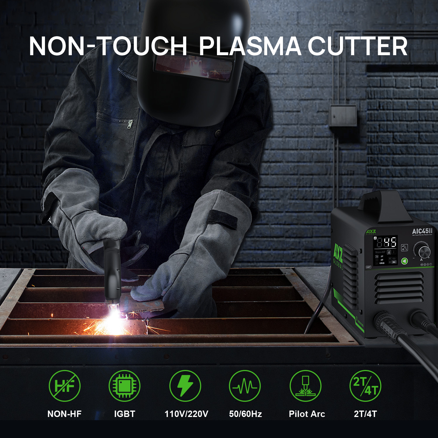 45 Amp Non-HF Plasma Cutter , Non-Touch Pilot Arc Cutting Machine 110/230V Kit