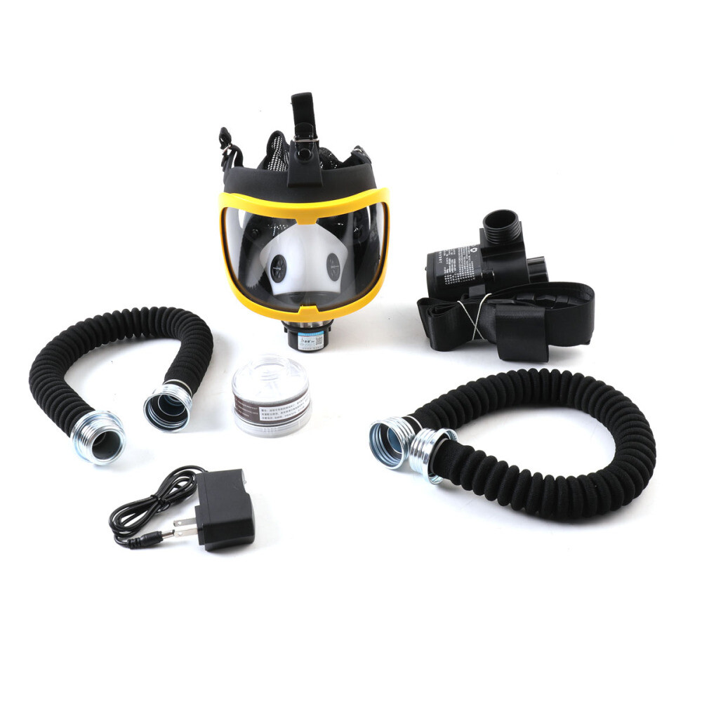Electric Full Face Gas Mask Constant Flow Respirator Supplied Air Fed System us