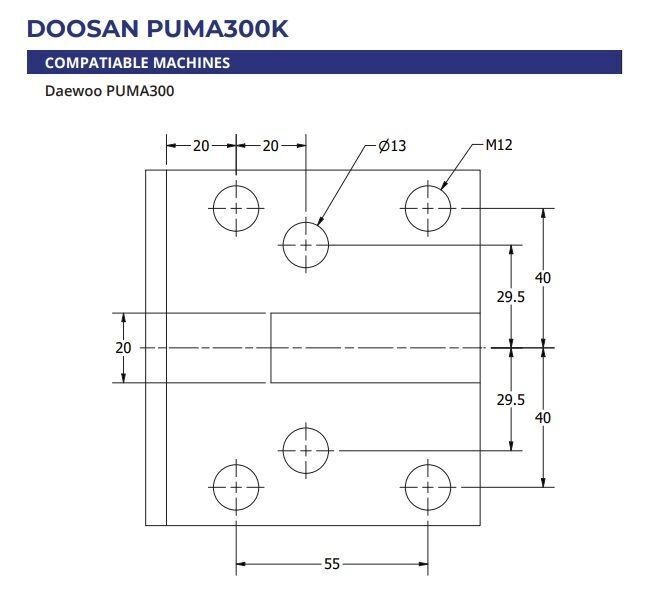 DOOSAN PUMA 300 L32510667E OD STATIC TURNING TOOL PARTING STICK HOLDER 1.0″