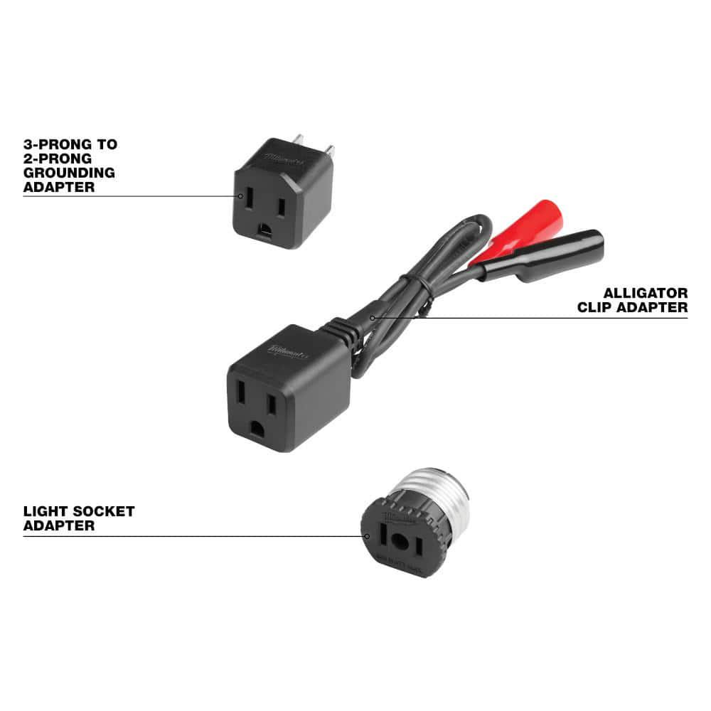 Milwaukee Circuit Breaker Finder Accessory Kit Alligator Clip Light Socket Adapt