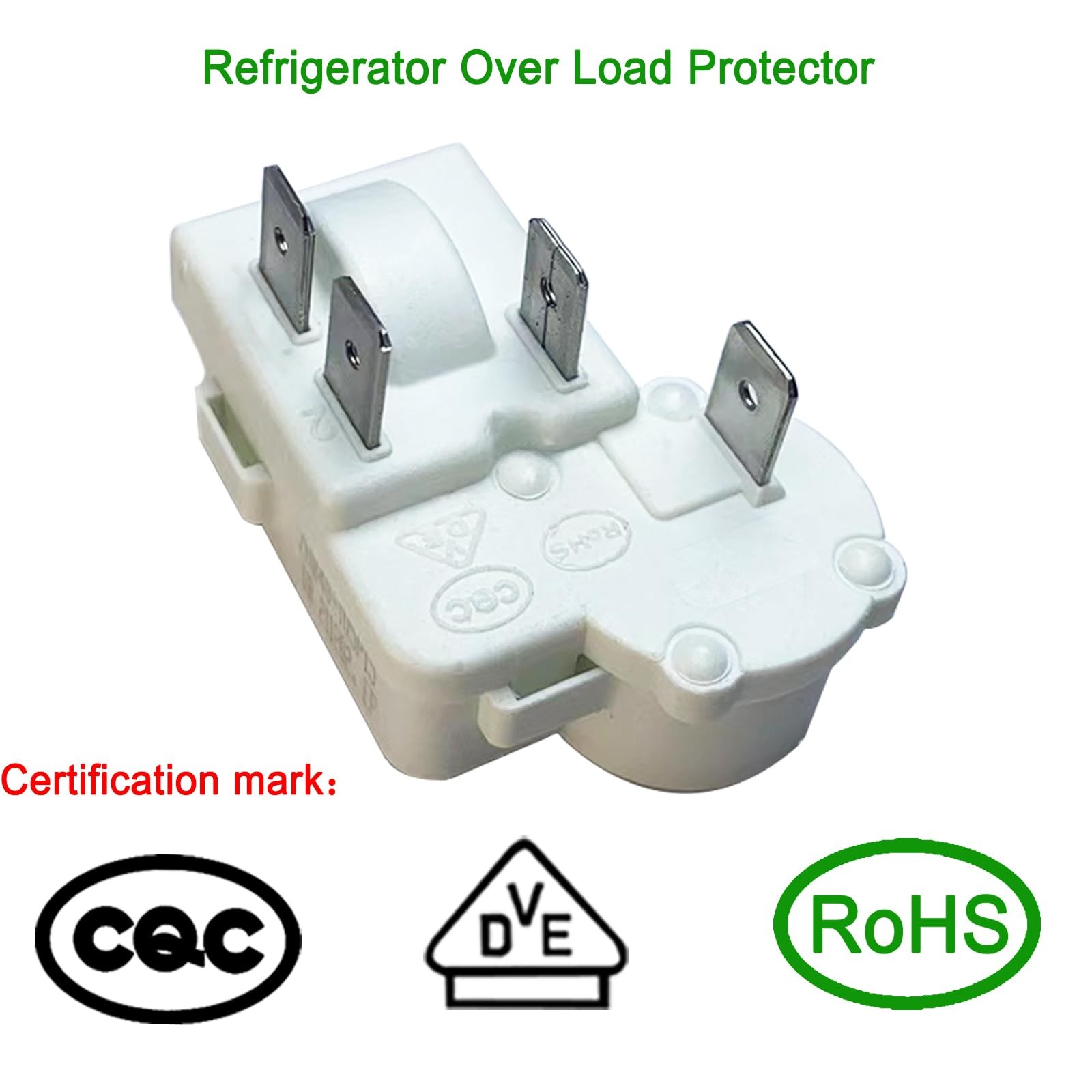 Refrigerator Freezer Compressor PTC Starter Relay, 4 Pins Over Load…
