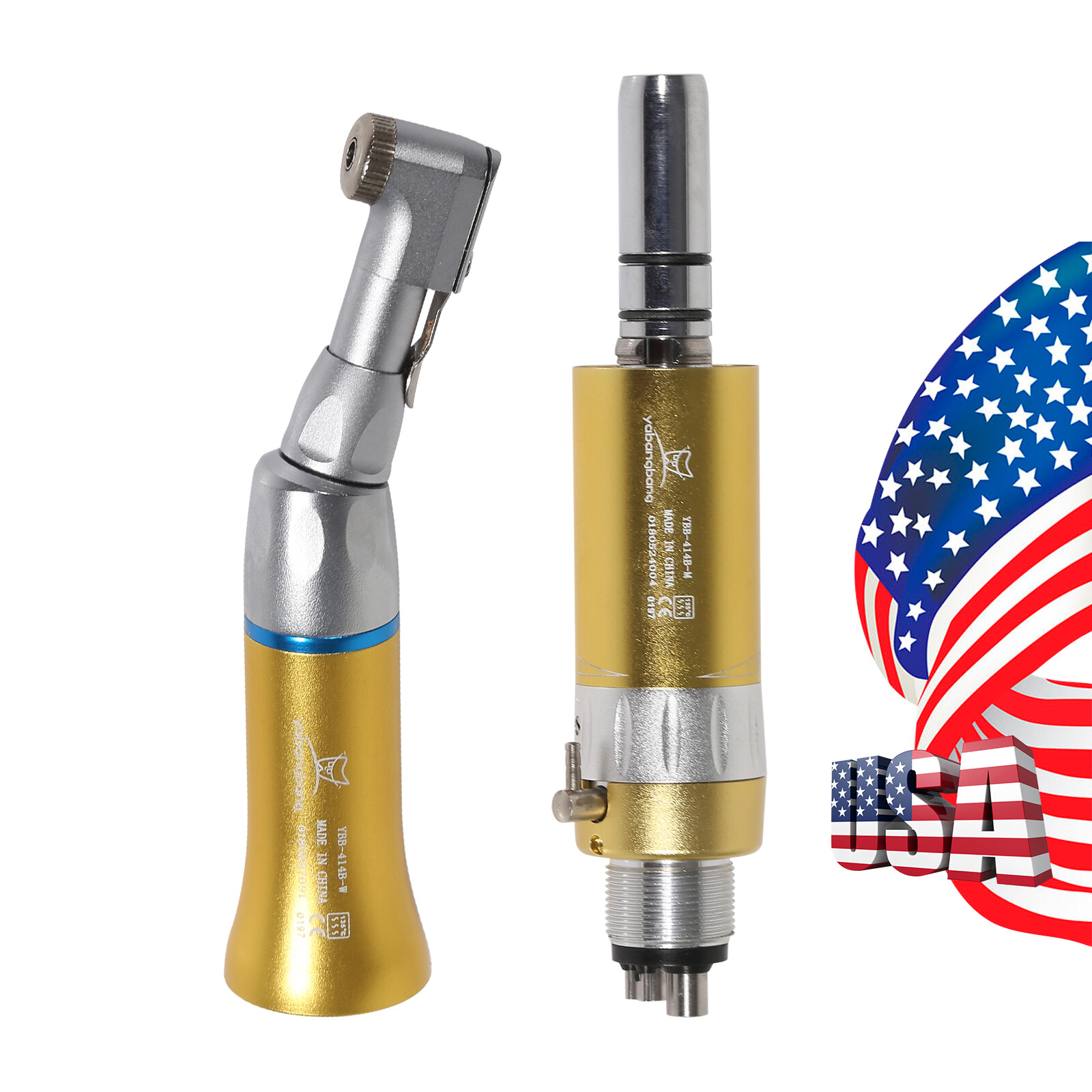 Dental Contra Angle Air Motor 4Hole Low Slow Speed Handpiece NSK Style Gold