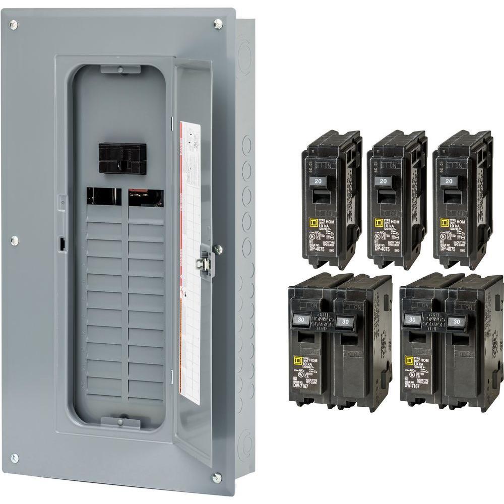 square d main breaker 24-space 48-circuit plug-on neutral load center w/ cover