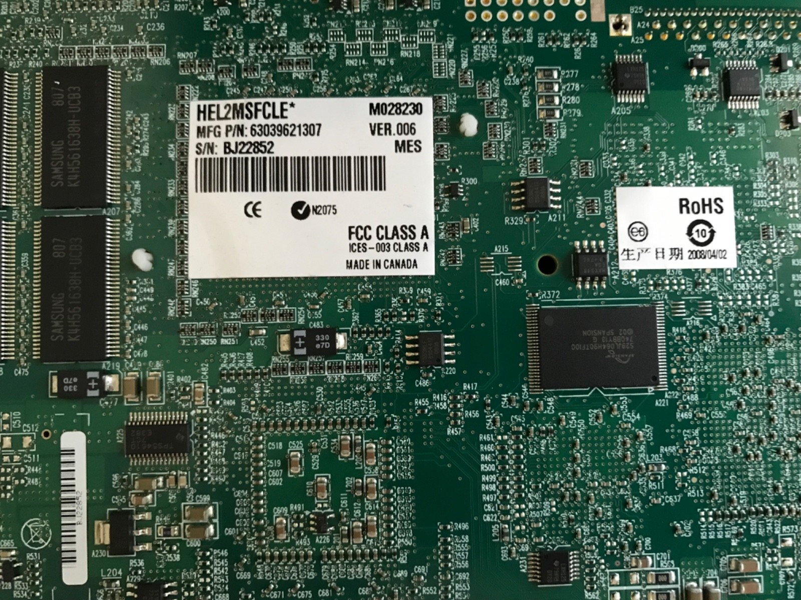 Matrox Odyssey HEL2MSFCLE Y7249-00 Imaging Card