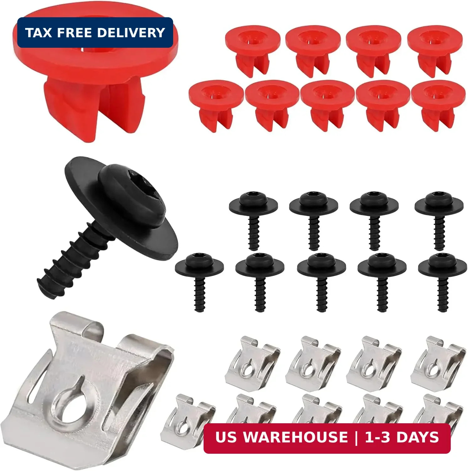 10 Sets T30 Engine Splash Shield Guard Undertray Cover Screws Bolt Nut Clip Kit,