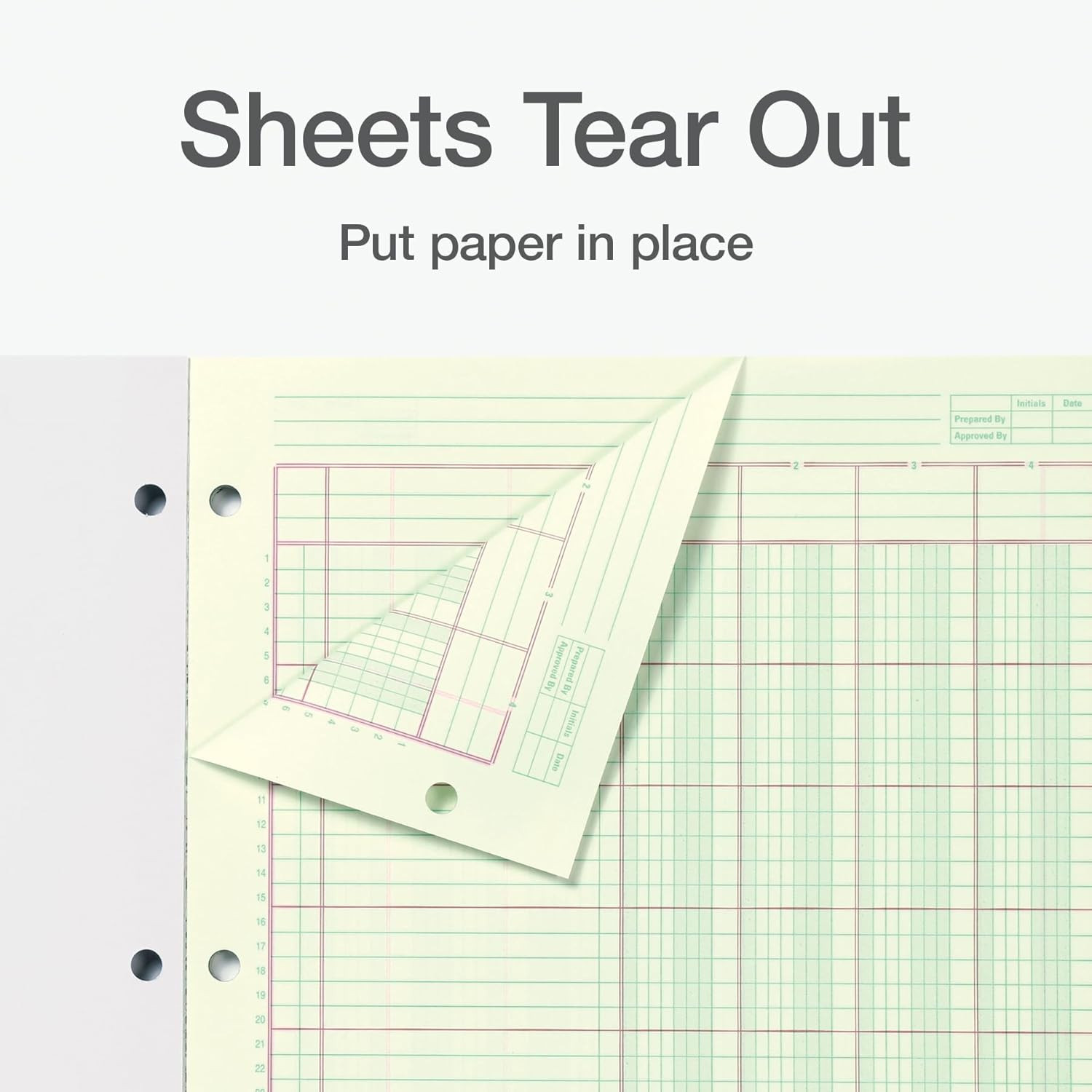 Columnar Analysis Pad, 4 Column Ledger, 8.5″ X 11″, 100 Pages (50 Sheets), Green