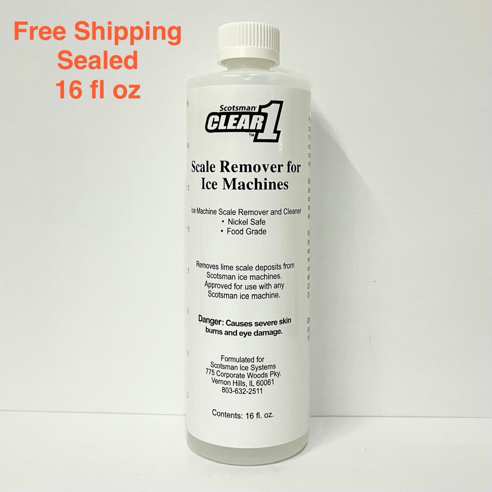 Scotsman CLEAR 1 Scale Remover & Cleaner for Ice Machines 19-0653-01 16 fl oz