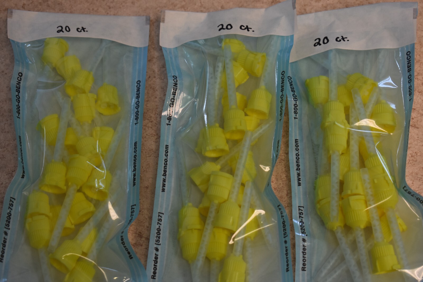 PacDent High Performance Mixing Tips – Yellow, Pack of 20