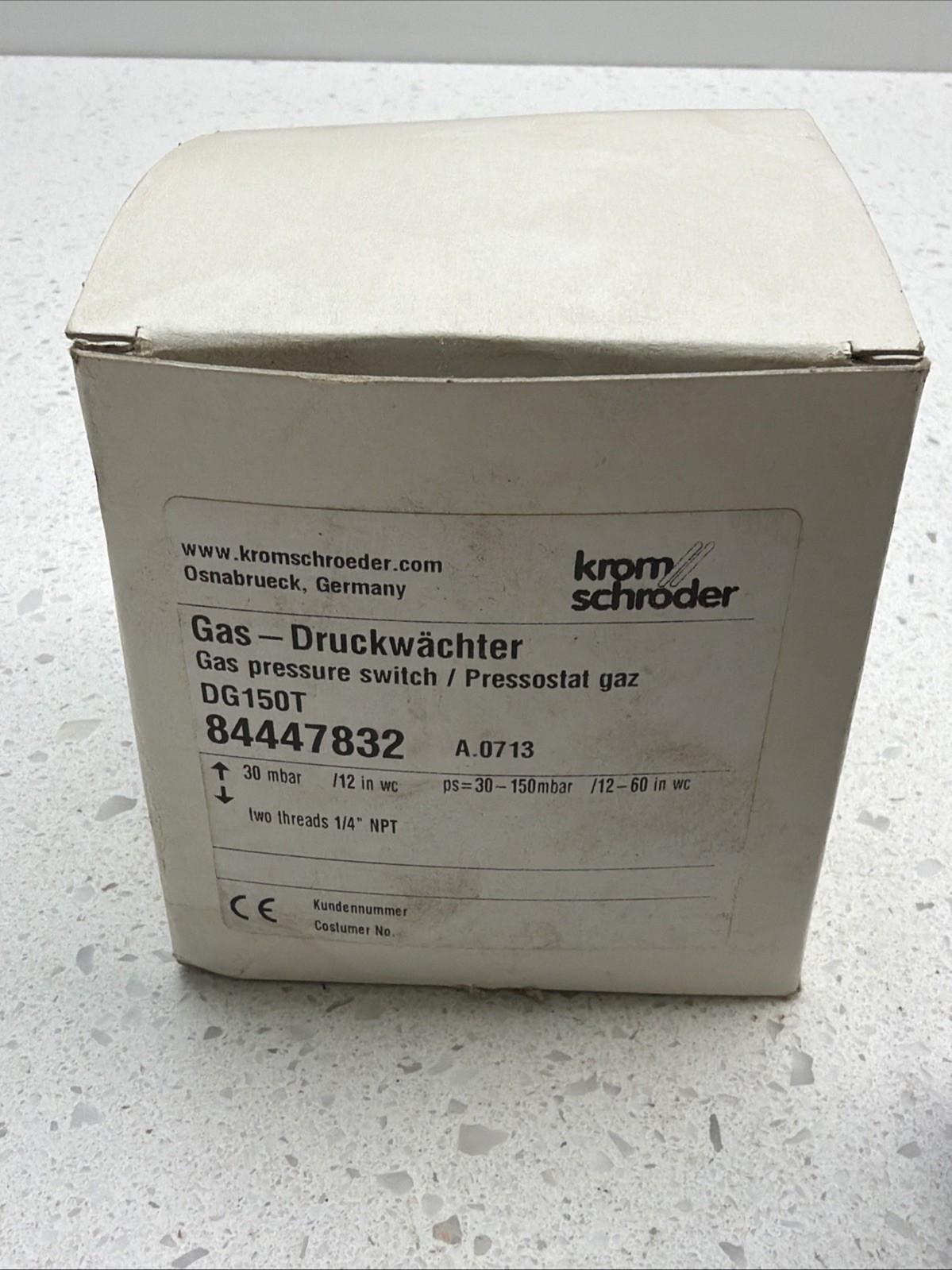 NEW Krom Schroder DG150T Gas Druckwachter Pressure Switch