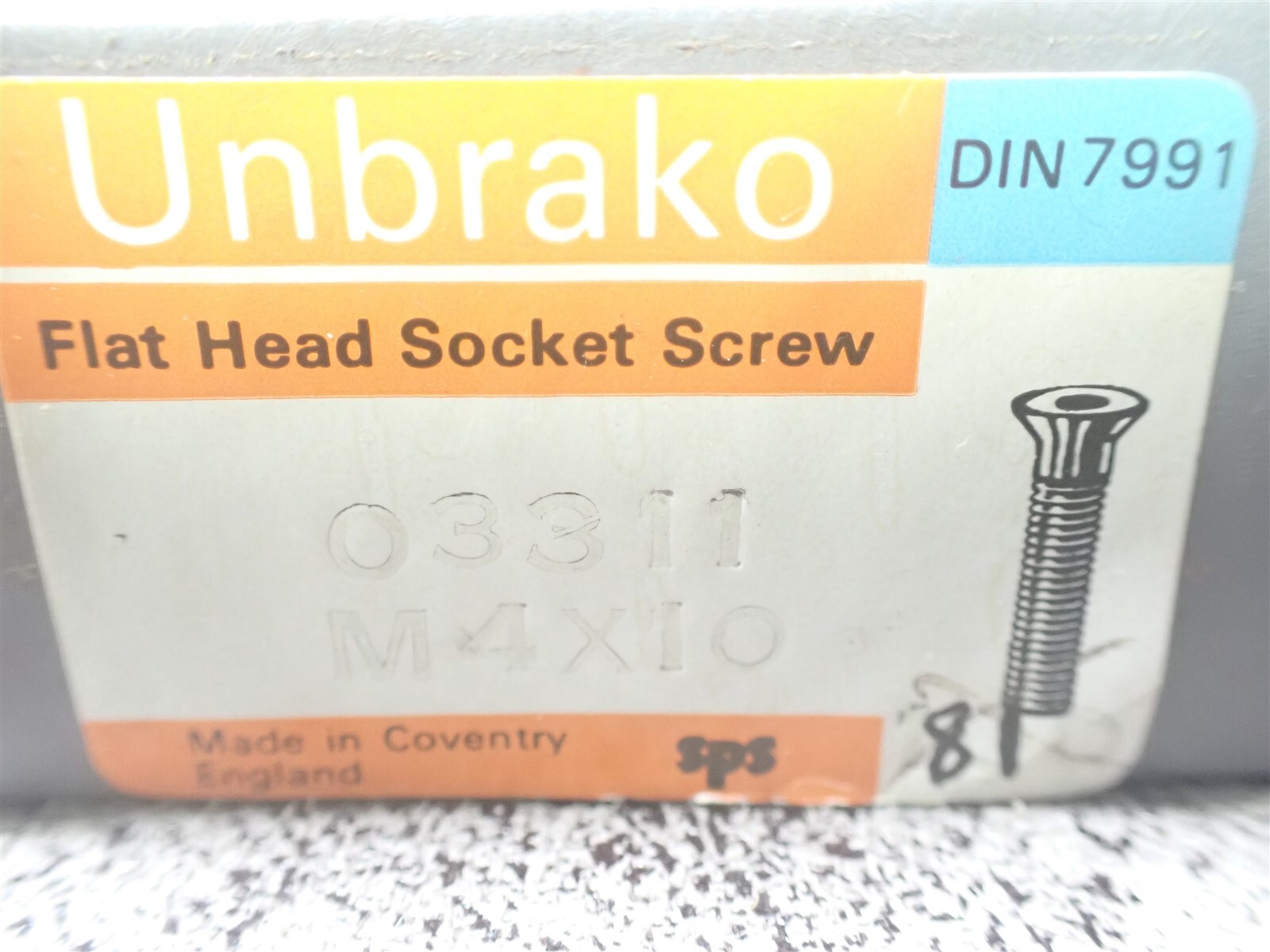 NEW Unbrako 03311 M4 X 10 DIN 7991 Flat Head Socket Screws Lot of 81 (BN418)