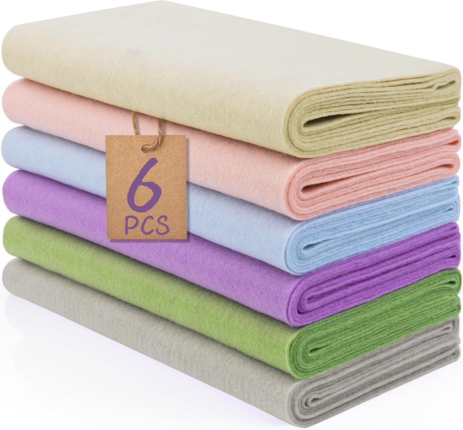 6 Rolls 12″X35″ 1.4Mm Thick Soft Felt Fabric Sheet 6 Assorted Morandi Series Col