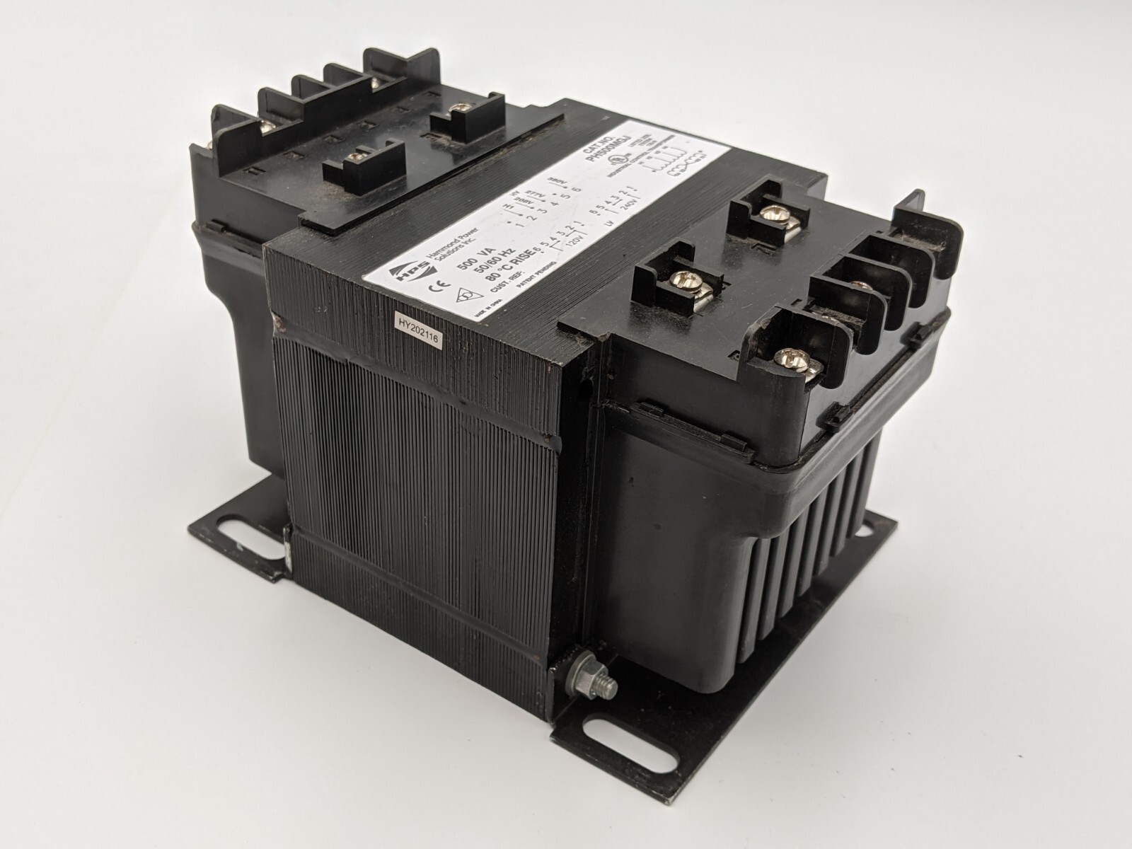 Hammond PH500MGJ Control Transformer 50/60 Hz 208/277/380 VAC 500 VA Used