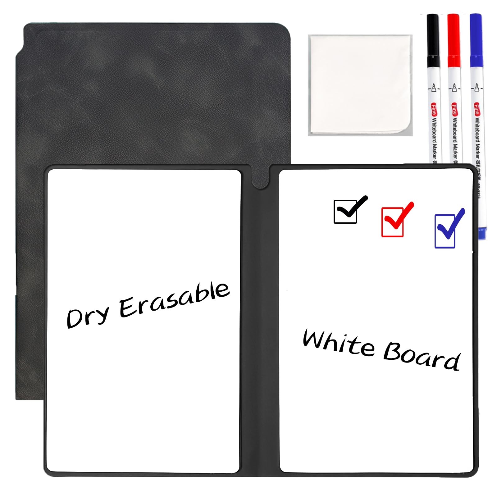 Whiteboard Notebook Reusable Dry Erase Whiteboard with Pen and Wiping Cloth A…