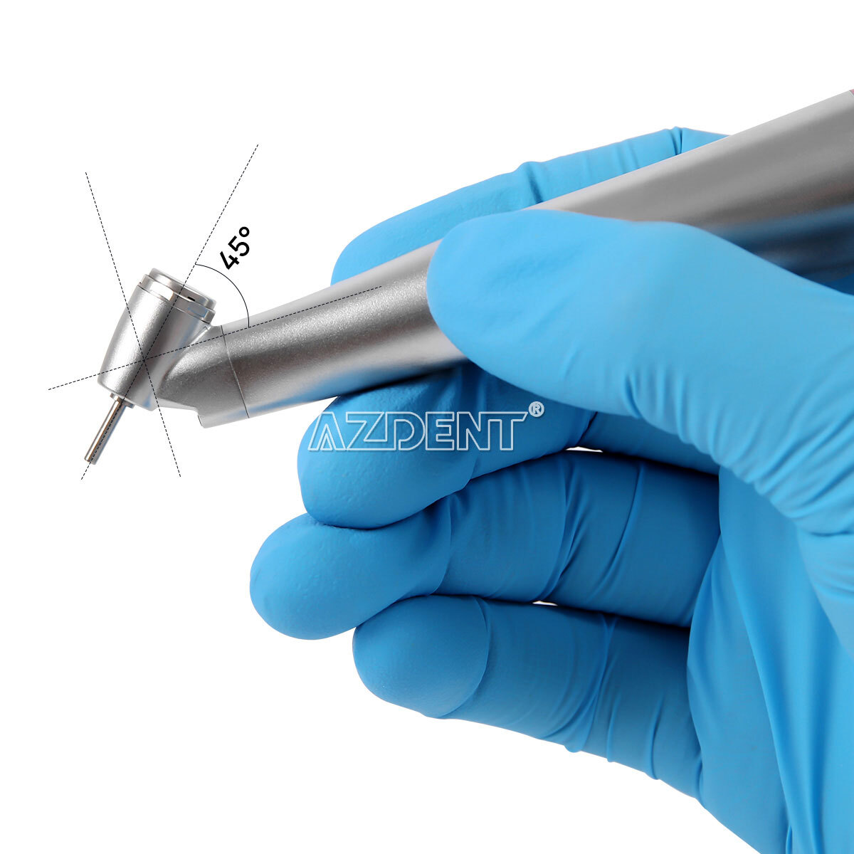 AZDENT Dental Optic Fiber 1:4.2 increasing Handpiece 45°Angle Fit FG 1.6mm