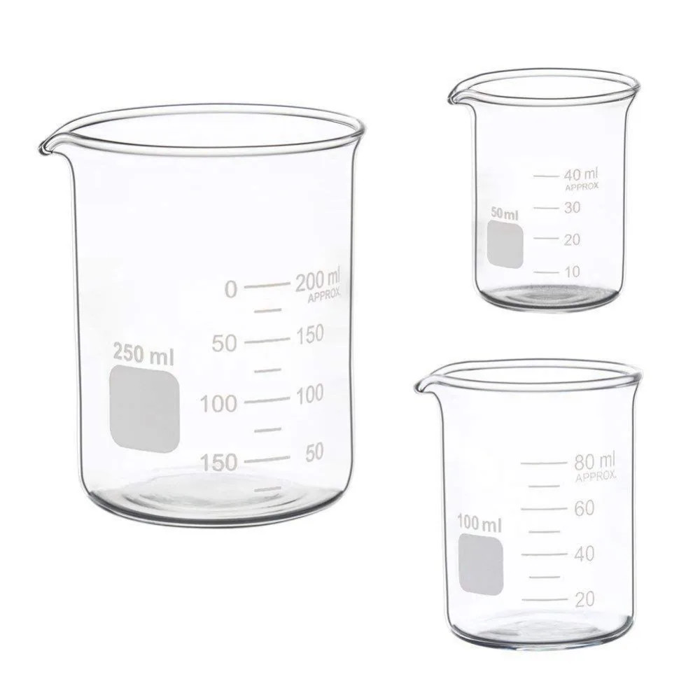 1-7PCS New 5/10/25/50/100-500ml Pyrex Glass beaker Borosilicate GG 17 Graduated