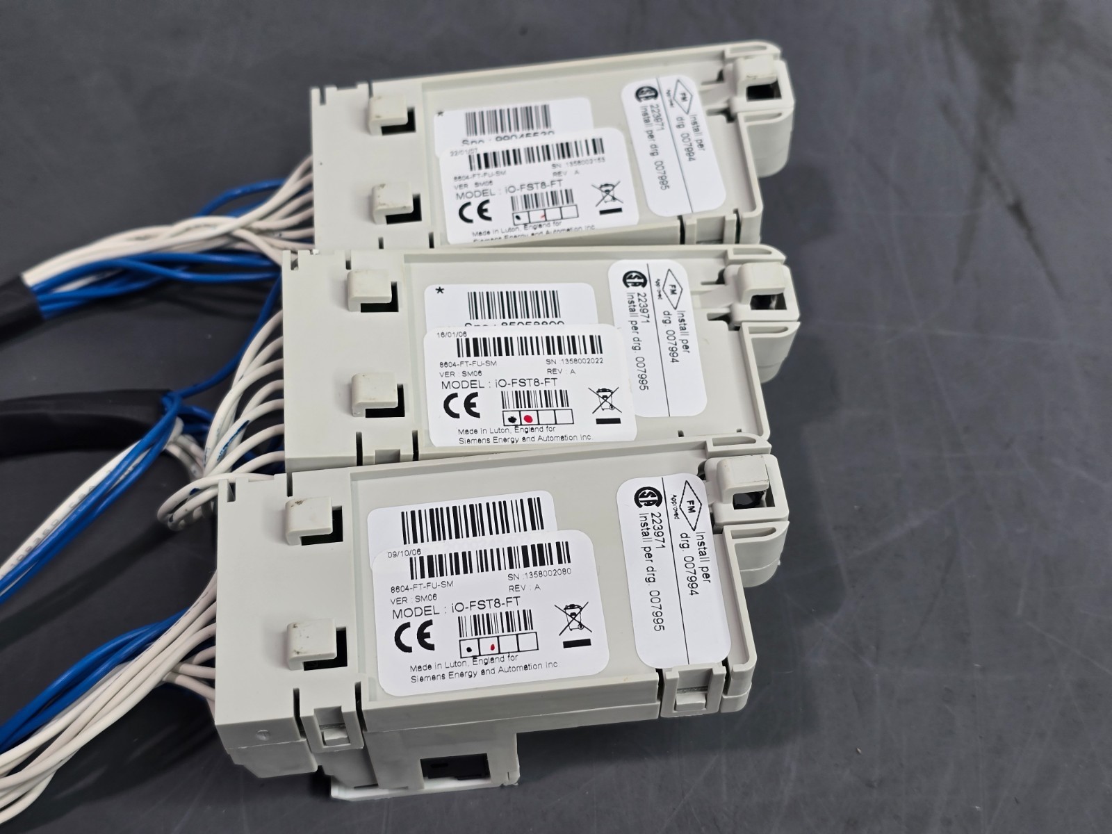 Lot of 3 Siemens IO-FST8-FT 8-channel Fused Field Terminal Block For 353R