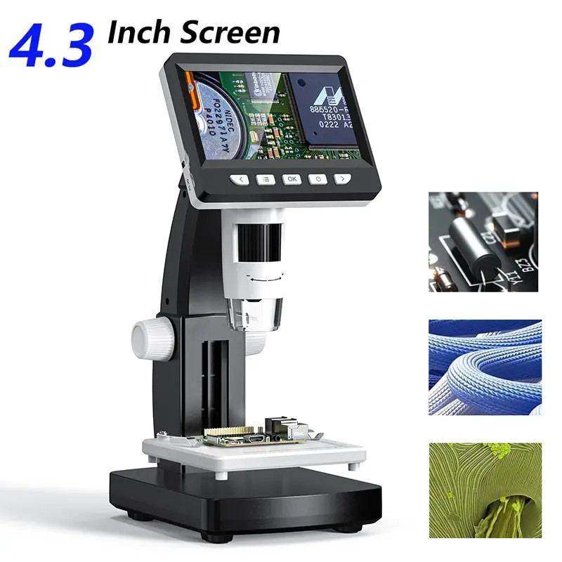 1000X Digital Microscope 4.3in LCD 1080P Coin Soldering Electronic Repair