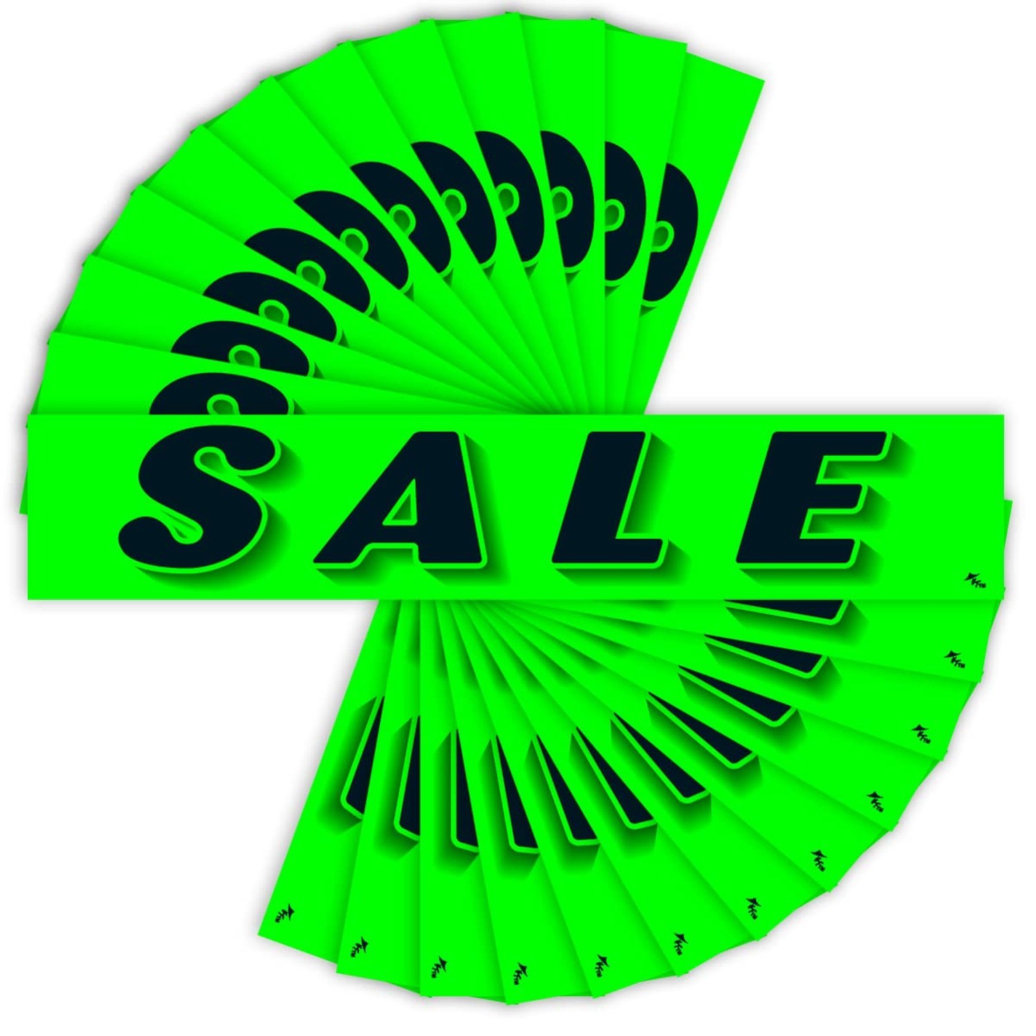 Versa-Tags Sale Windshield Stickers, Chartreuse Green, 12-Pack