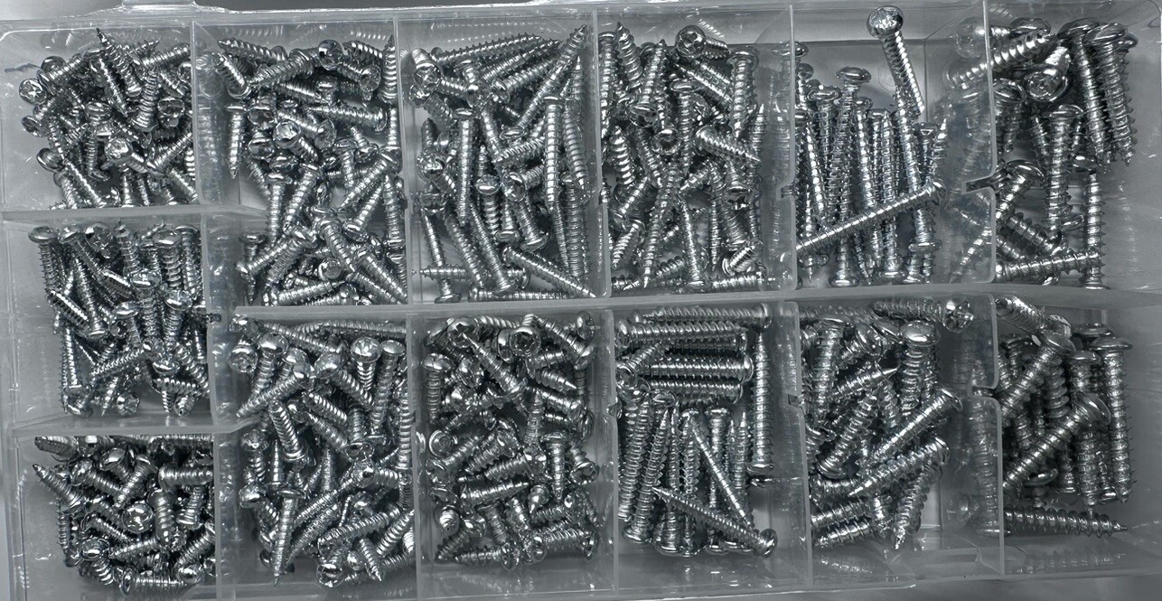 550pc Goliath Industrial Sheet Metal Screw Assortment Kit 13 sizes SMS550