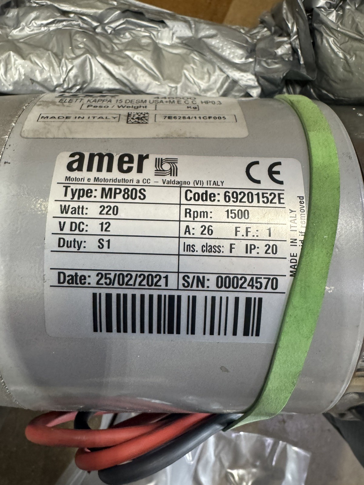 UDOR KAPPA 15 – 12 Volts Diaphragm Pump 1500 RPM Italy Amer MP80s