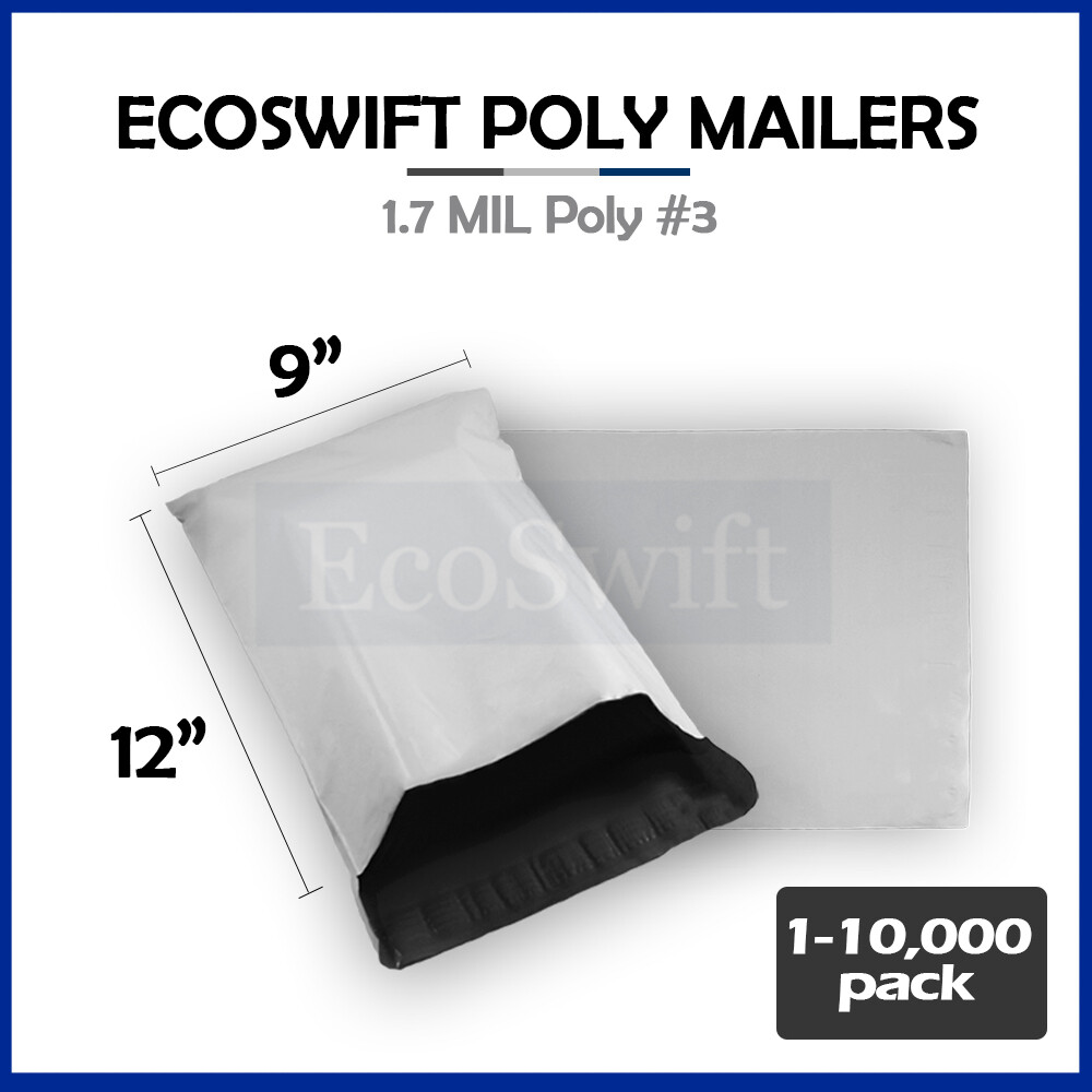 1-10000 9 x 11 “EcoSwift” Poly Mailers Envelopes Plastic Shipping Bags 1.70 MIL