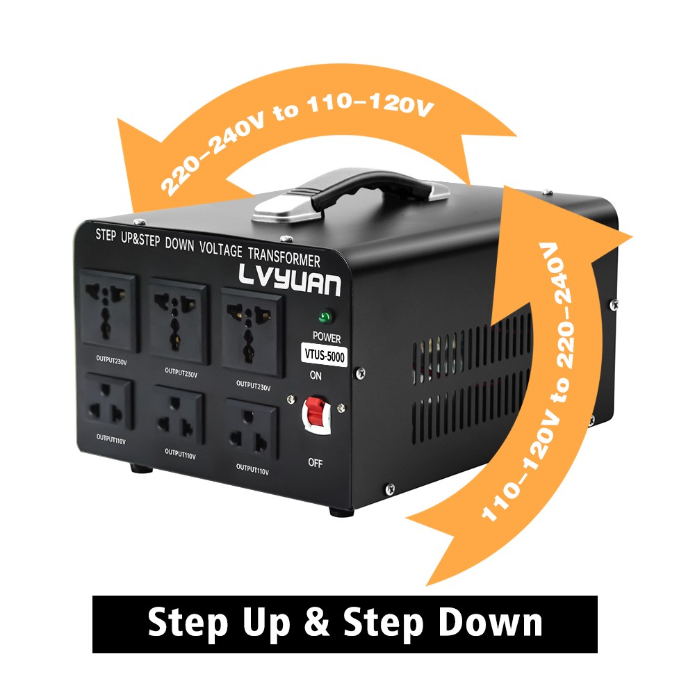 5000W Voltage Transformer Converter Step Up Down 110V 220V-240V Heavy Duty Power