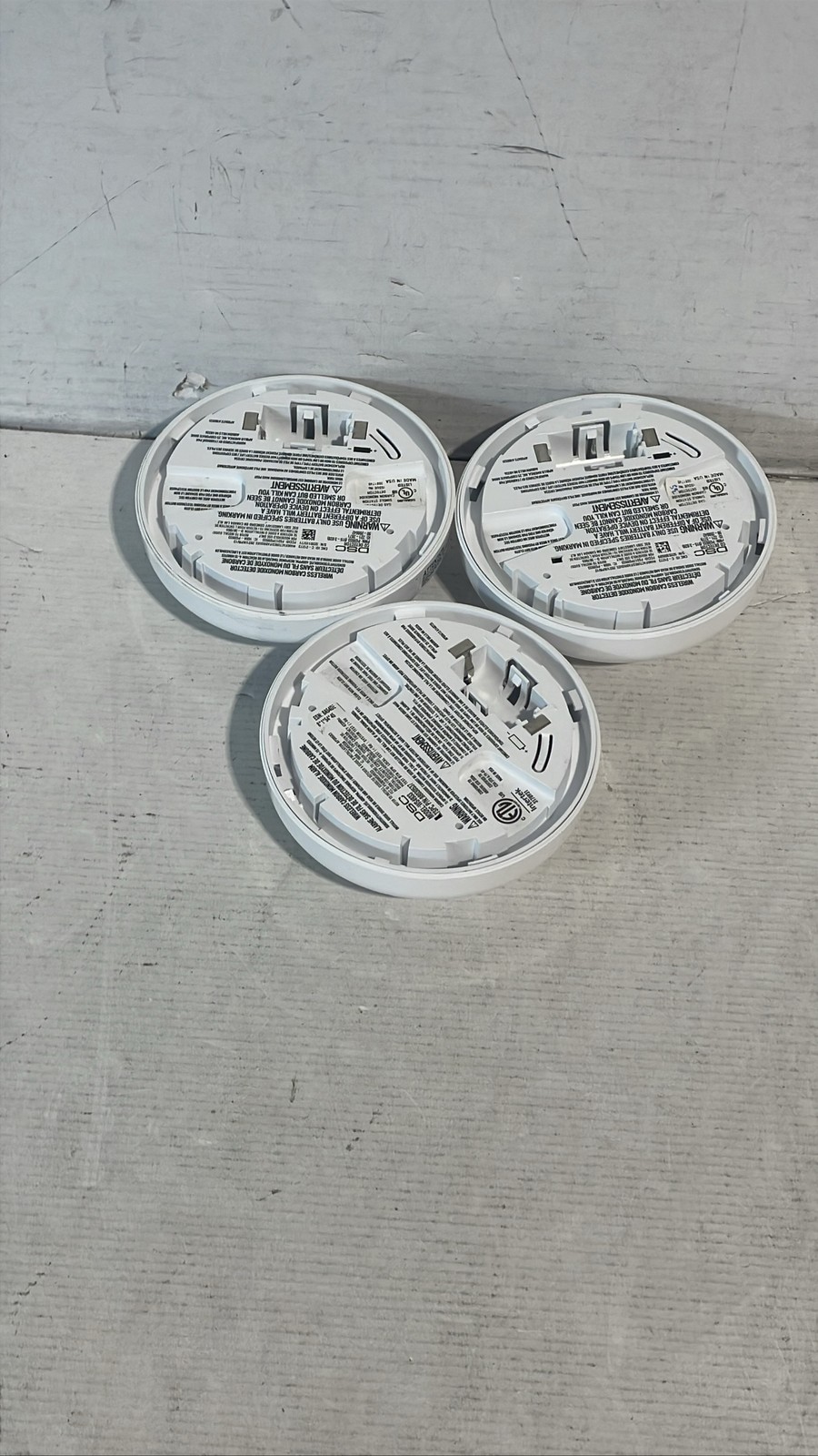DSC Wireless Carbon Monoxide Detectors PG9933 WS4933 CO Alarms Lot Of 3