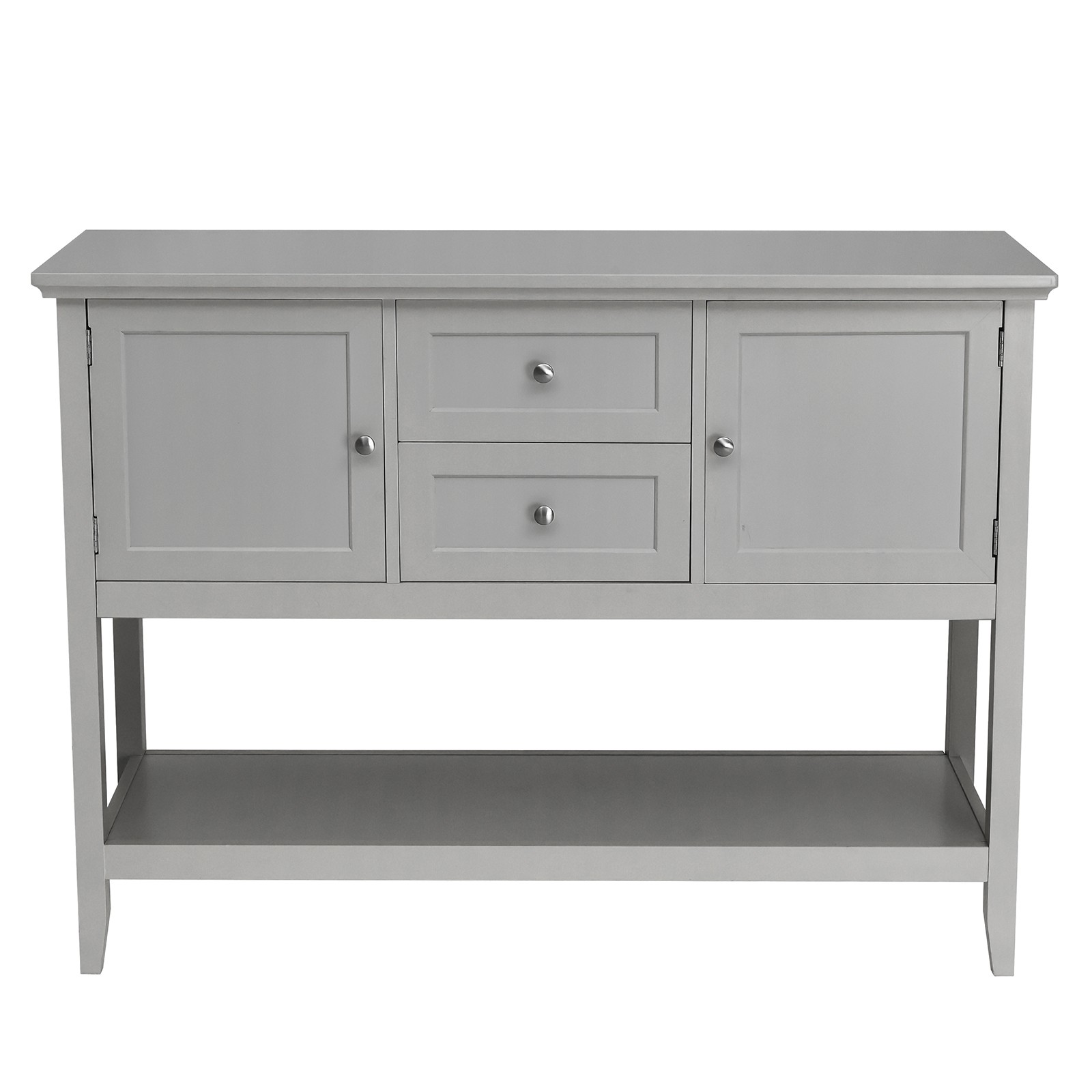 Costway Sideboard Buffet Table Wooden Console Table w/ Drawers & Cabinets Gray