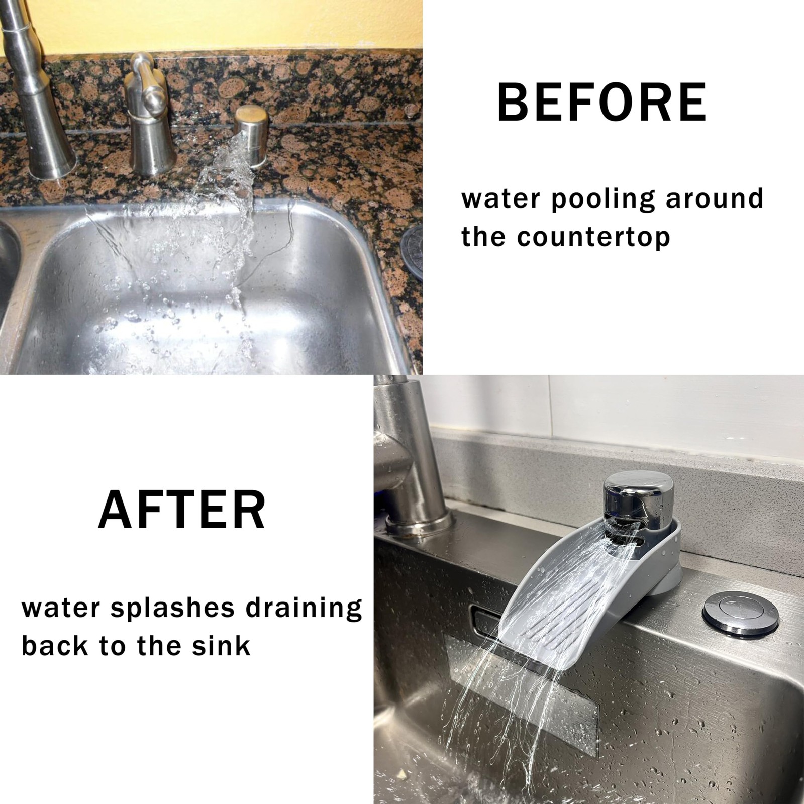 2-Pack Dishwasher Air Gap ​Cover Water Ramp Silicone Splash Black&Grey