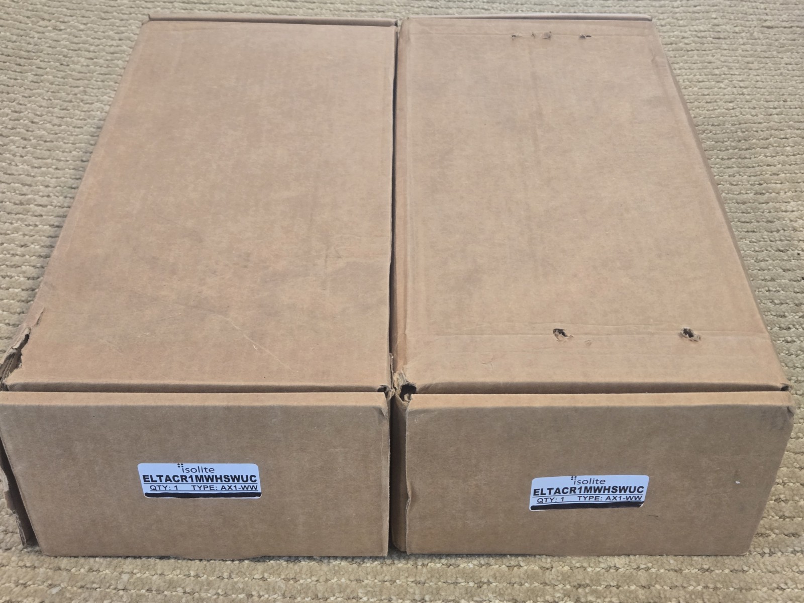 Lot: 2 Isolite AX1-WW Exit Signs – Red Letters/White Housing Wall Surface Mount