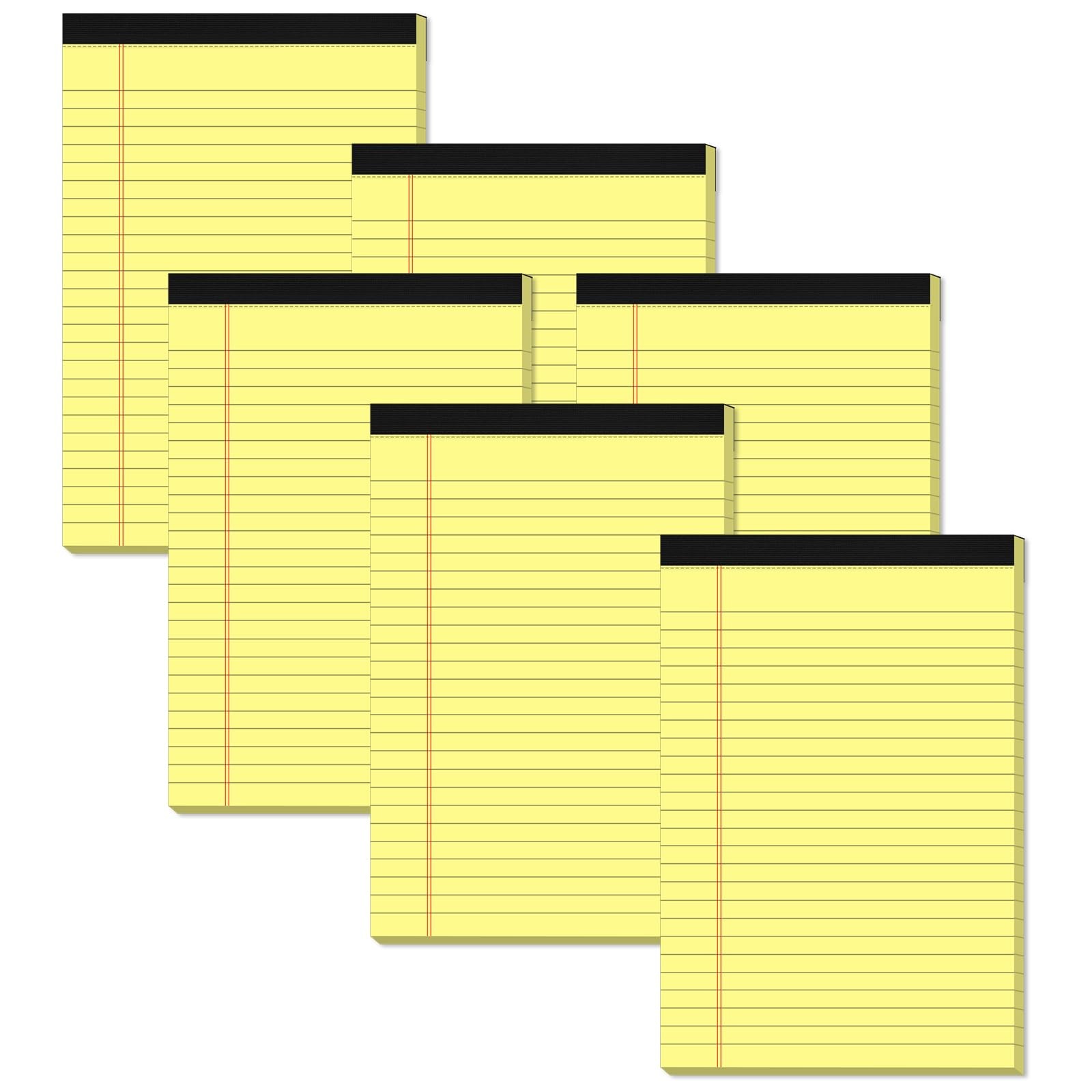 Yellow Note Pads 5×8 Small Legal College Ruled 5 x 8 Inch, Yellow-6P