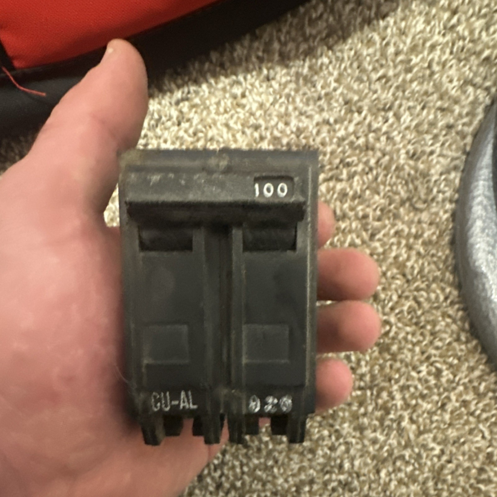 GE 100 Amp 2-Pole Circuit Breaker, 91-100A, Black Plastic, Single Pack