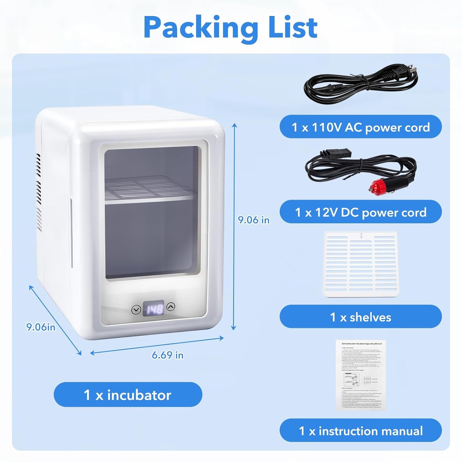 4/10L Lab Incubator Digital Bacteria Incubator Thermostatic Cabinet Incubator US
