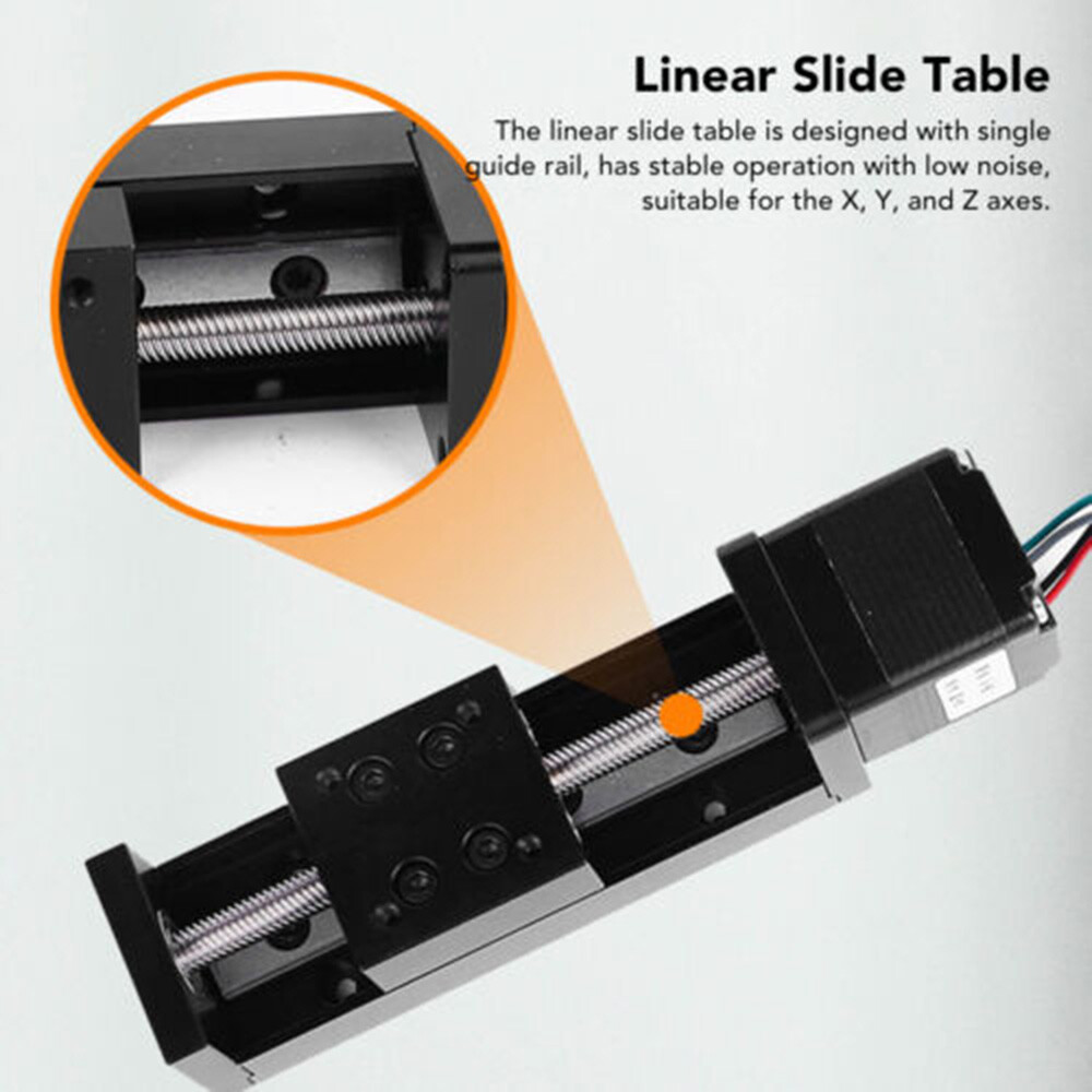50mm Mini CNC Slide Table Linear stage 1mm Pitch 0.07Nm NEMA11 stepper motor Kit