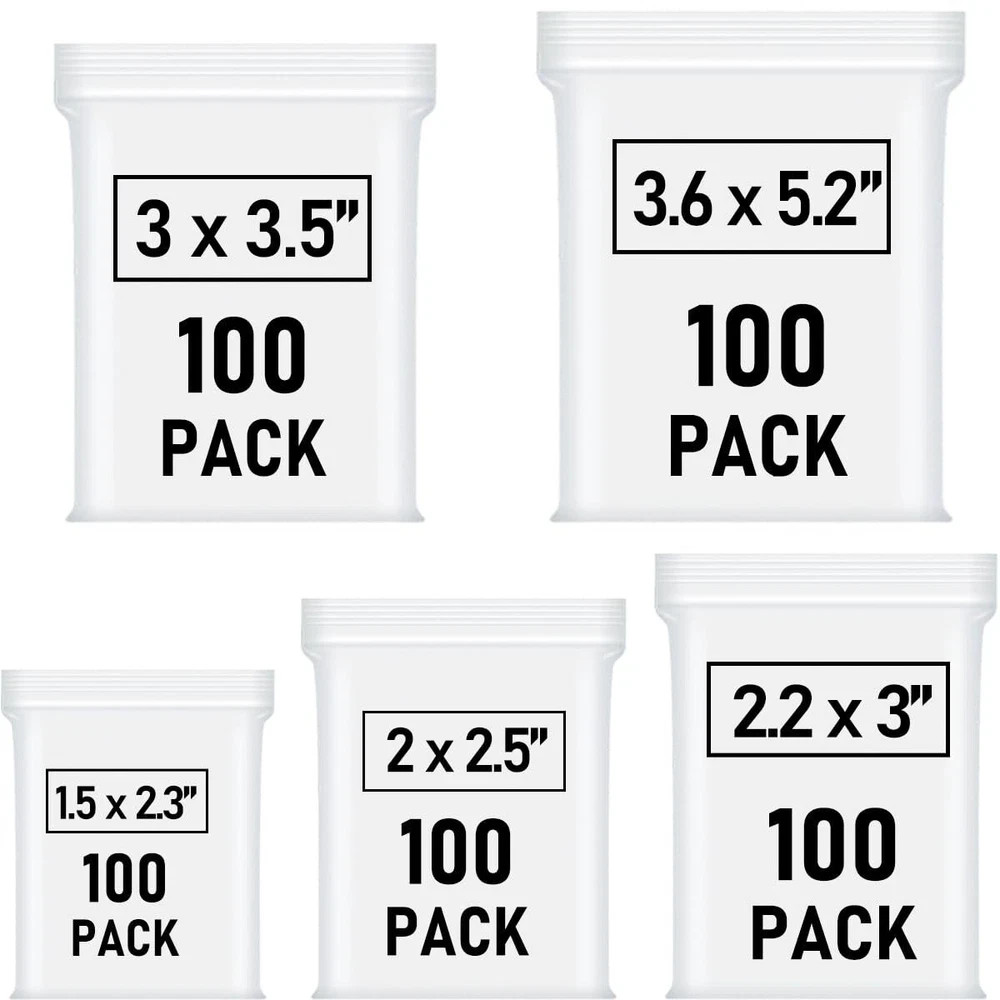 Small Plastic Bags Mini Zip Lock Bags for Jewelry Pill Candy Assorted 500 Pcs
