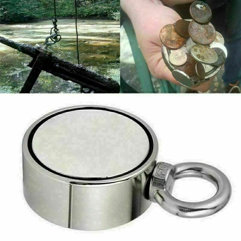 400-1200 Lbs Fishing Magnet Kit Pull Force Strong Neodymium Rope Carabiner Set