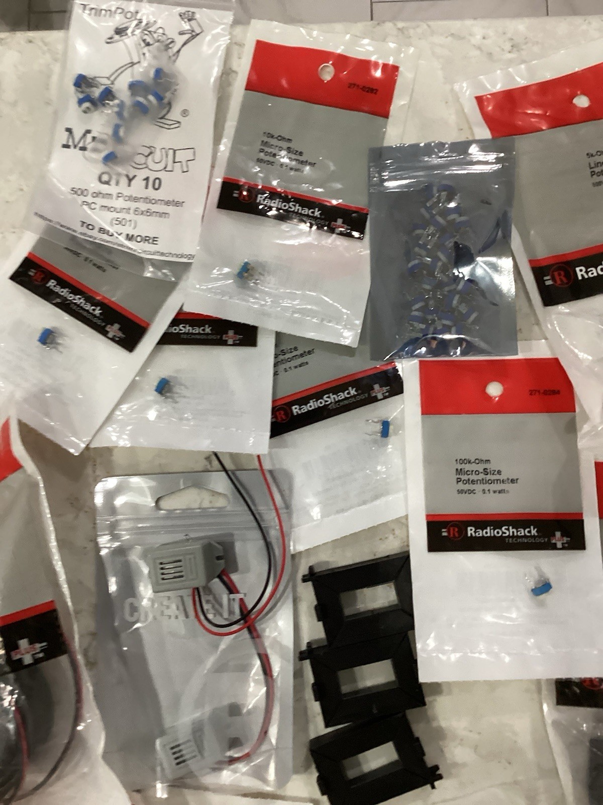 Potentiometer Relays Motor Speakers Piezo Buzzer Lot Radio shack NOS