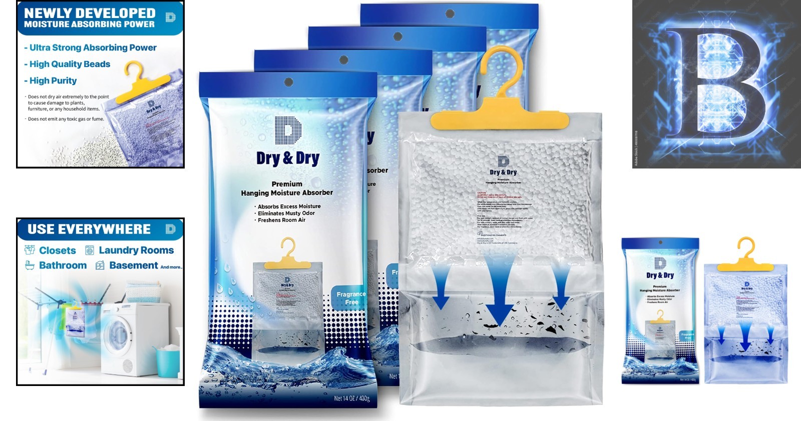 Essential 4 Pack Small Dehumidifiers – Moisture Absorbers for Any Room
