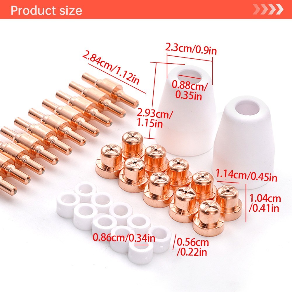 32PCS PT31 Plasma Cutting Consumables Nozzles Fit CUT-50 CUT-55 CUT-60 CUT-65