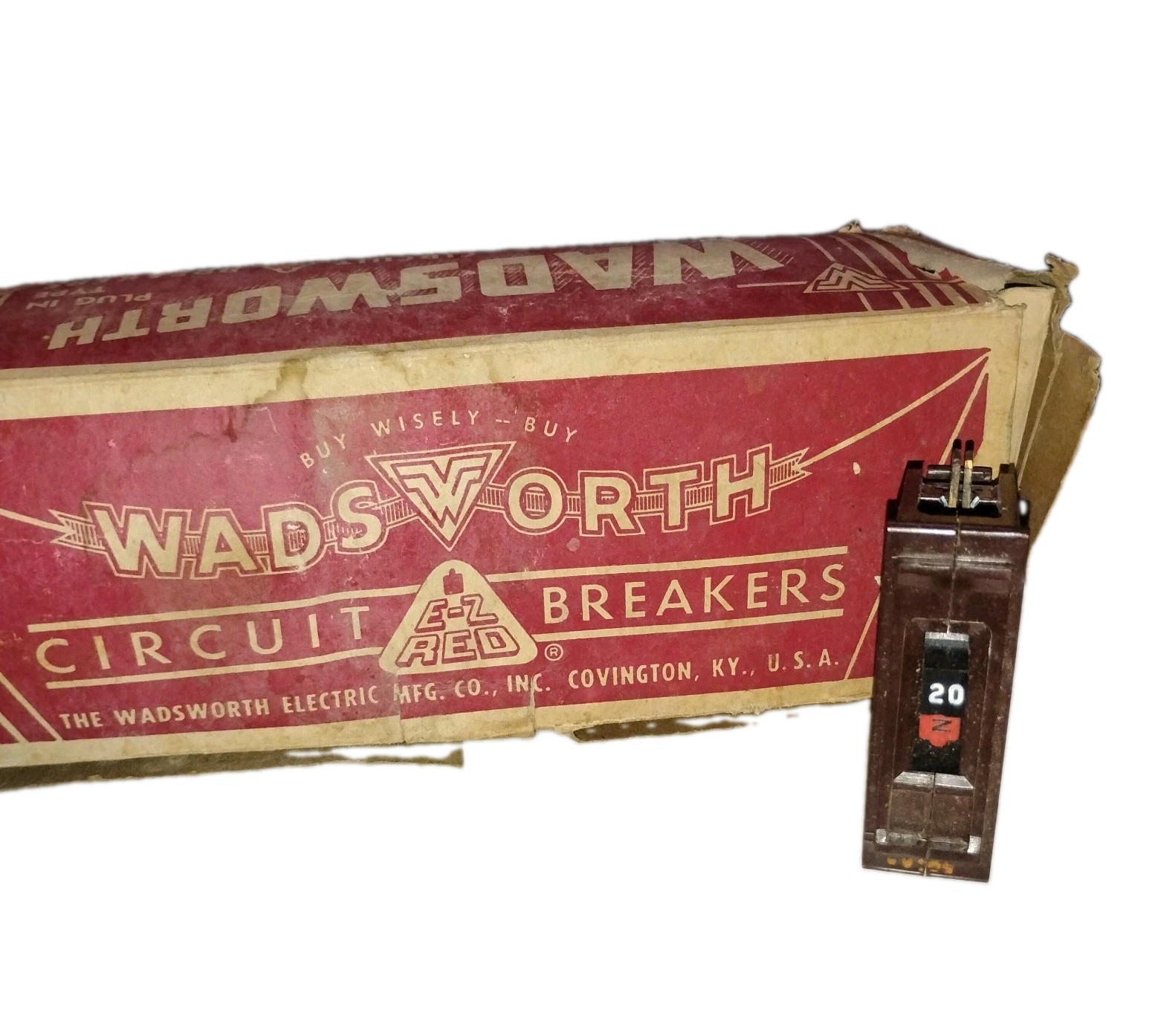 Wadsworth 20 Amp Single-Pole Circuit Breaker – Metal Foot – NOS