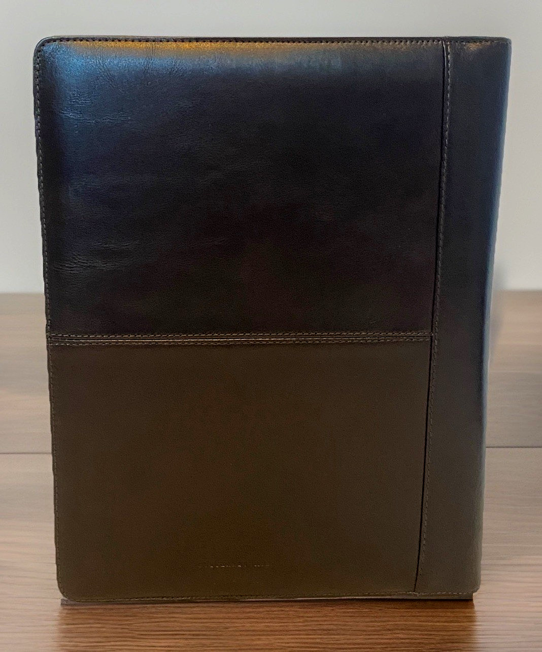 Cutter & Buck Organizer Portfolio w C&B Pen Brown Leather Houndstooth w Box READ