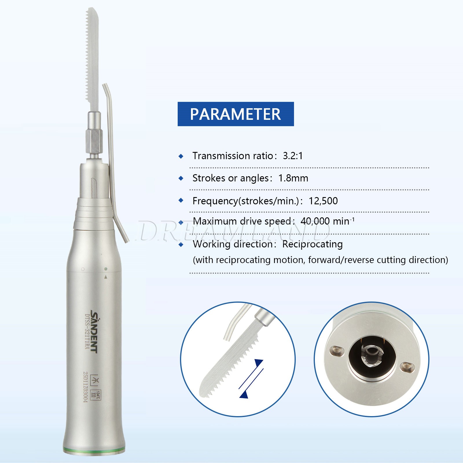 Dental Micro Saw Surgical Handpiece Reciprocating Bone Cutting Saw Blade Tools