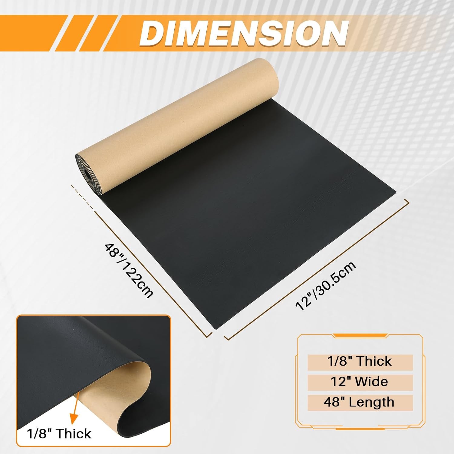 Neoprene Adhesive Foam Sheet Closed Cell Sponge Padding DIY Craft 1/8″ 12×48 Inc