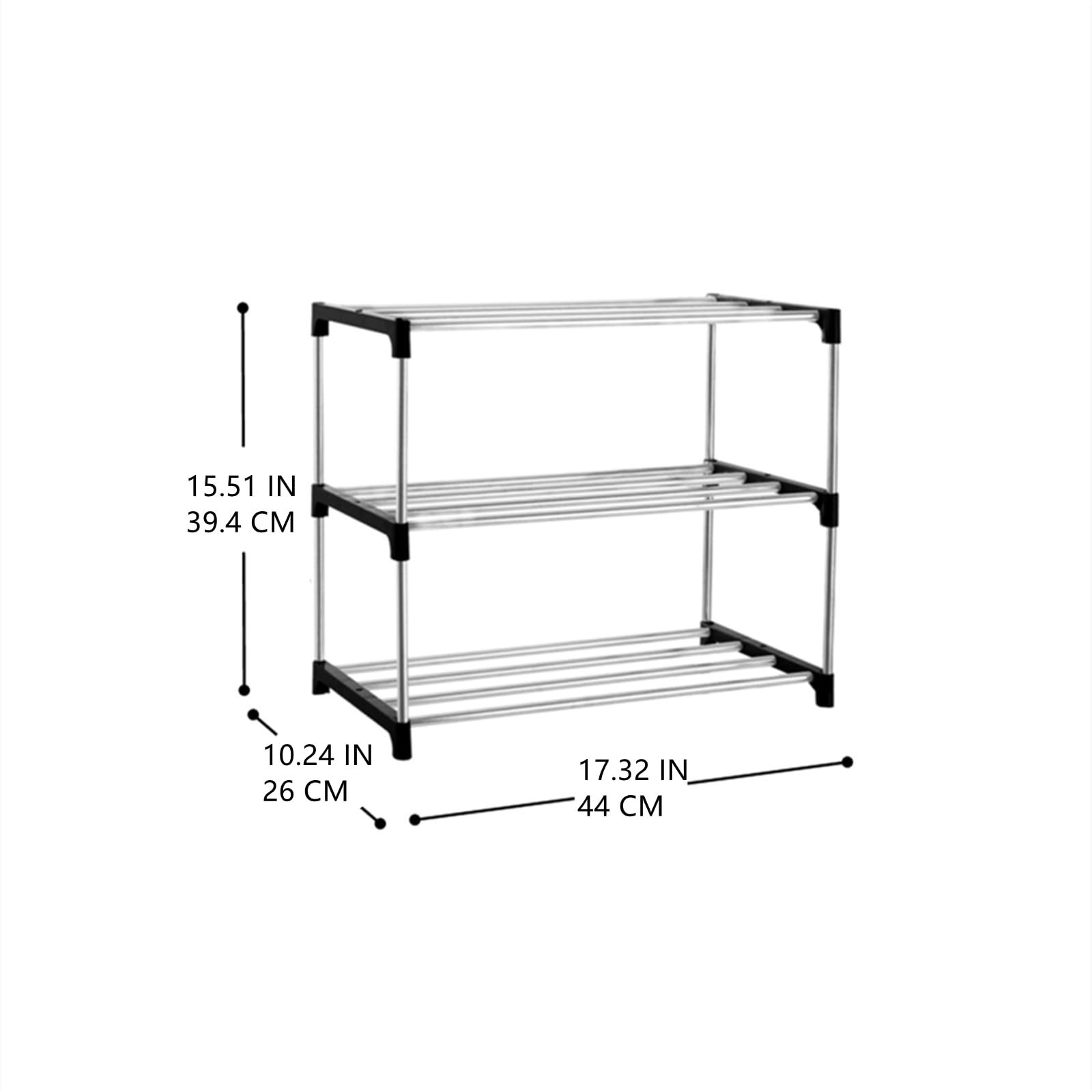 Xerhnan 3-Tier Stackable Small Shoe Rack, Lightweight Shoe Shelf Storage Orga…