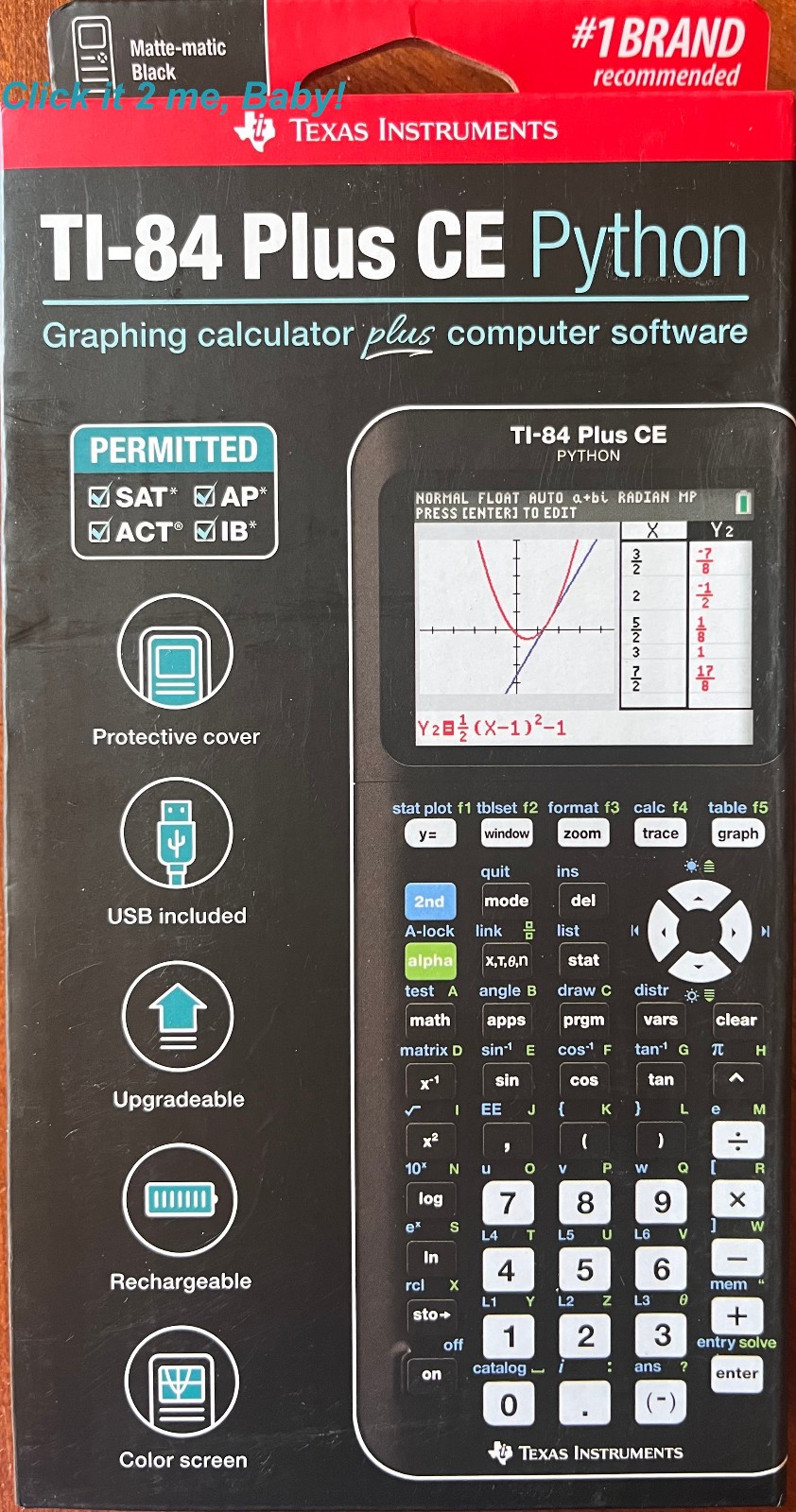 Python BLACK Texas Instruments TI-84 Plus CE Graphic Calculatr NEW Seal FREE S&H