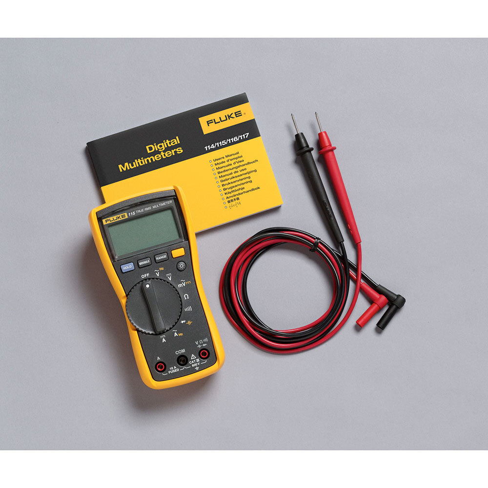 Fluke 115 True RMS Field Technicians Digital Multimeter, 600V AC/DC Voltage